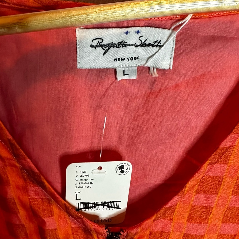 Printed Wrap-Front Orange Jumpsuit - Picture 6 of 6